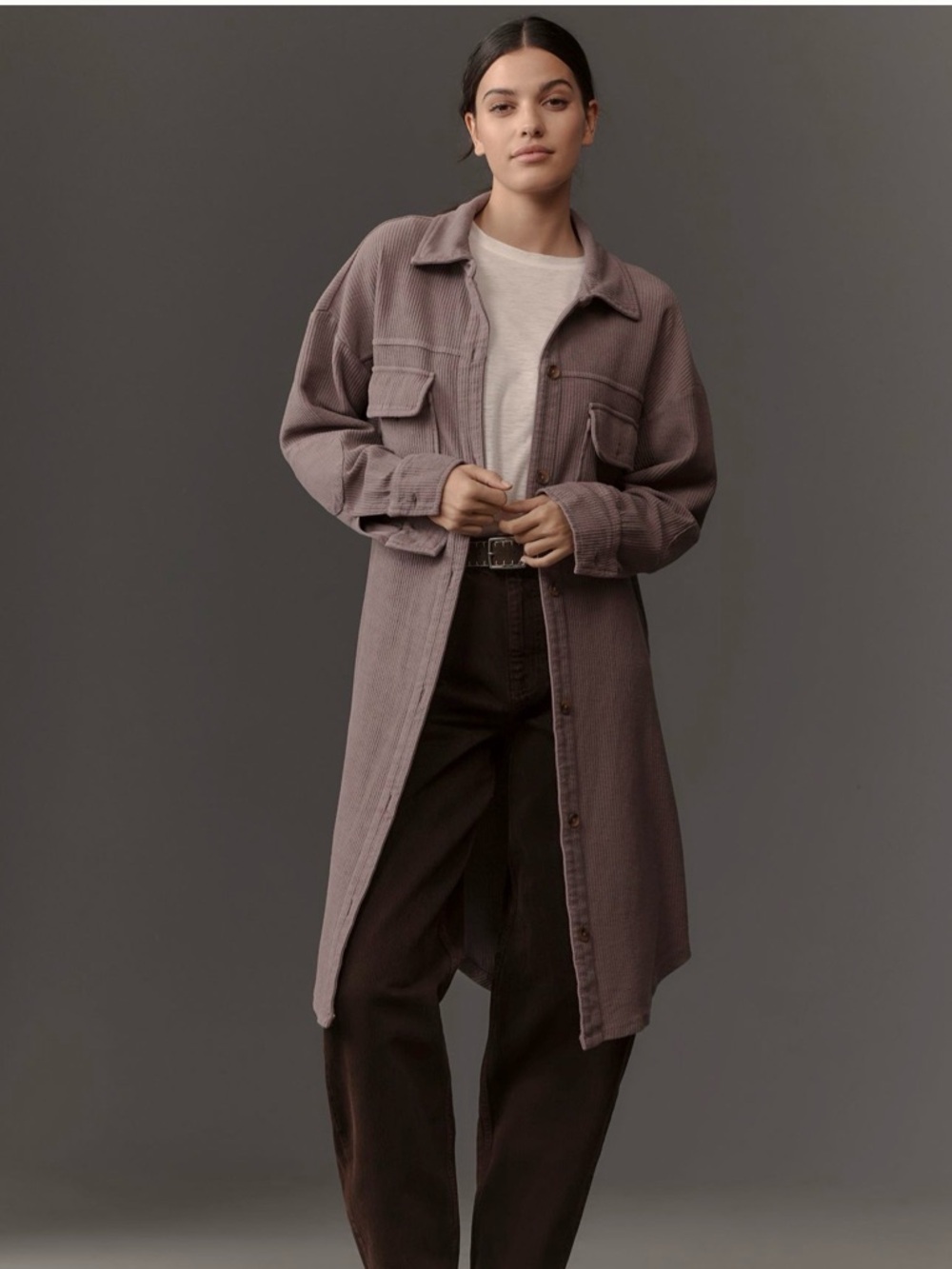 NWOT Anthropologie Pilcro Duster Shacket Lilac Size XS